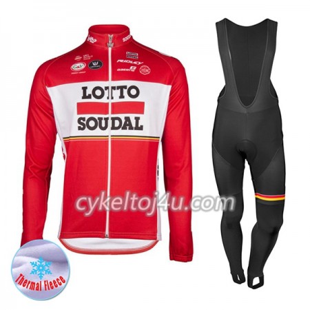 Cykeltrøje Langærmet + Bib Cykelbukser 2017 Lotto Soudal N001 Vinter Thermal Fleece